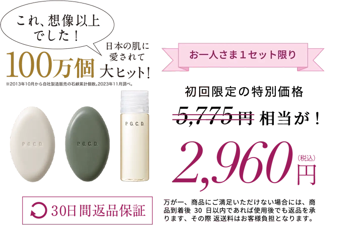 初回限定の特別価格 2週間トライアルセットを試す
