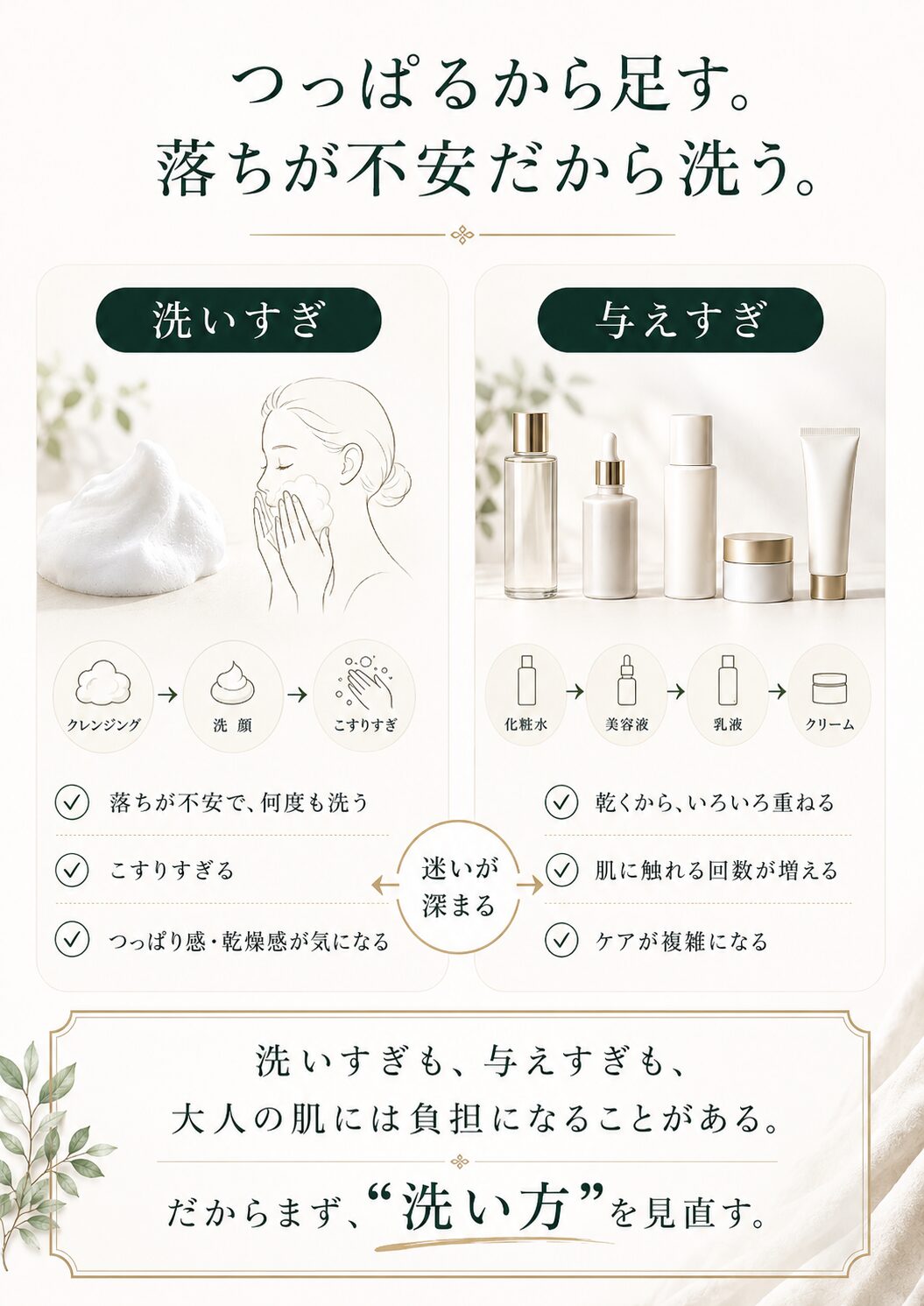 朝も夜も同じ1本・夜の二度洗い・さっぱり感で選ぶ習慣を見直す